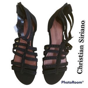Christian Siriano for Payless Black Flat Sandal Size WM 9.5 NWT